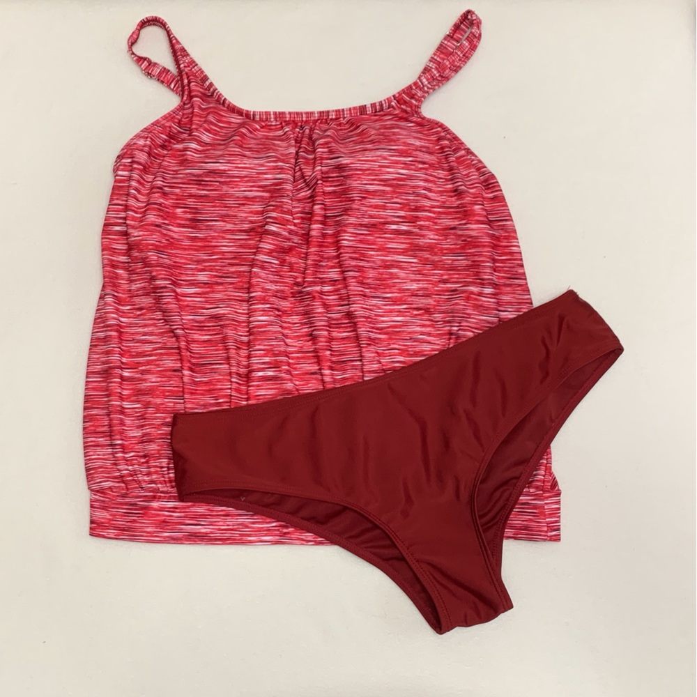 WOMANS 2 PC TANKINI SWIMSUIT - SZ LARGE